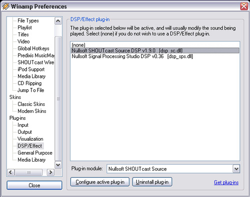 Shoutcast dsp winamp