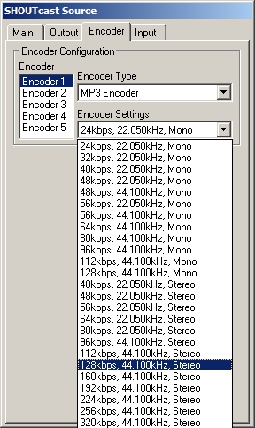 Shoutcast encoder